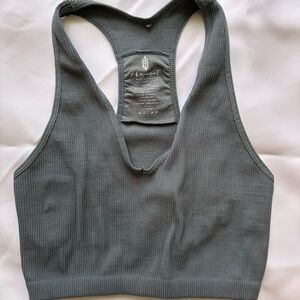 Free People Ribbed Tank Top in Gray